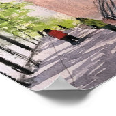 ブルックリン・ブラウンストーンズ、水彩画ポスター ポスター (角)