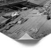 ブルックリン・ブリッジと波止場、1905年。ヴィンテージ写真 ポスター (角)