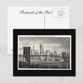 ブルックリン・ブリッジのニューヨーク旧葉書 ポストカード (正面/裏面)