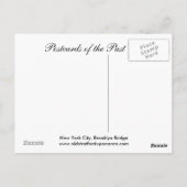 ブルックリン・ブリッジのニューヨーク旧葉書 ポストカード (裏面)