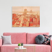 ブルックリン・ブリッジ， c.1883 キャンバスプリント (インサイチュ (リビング))