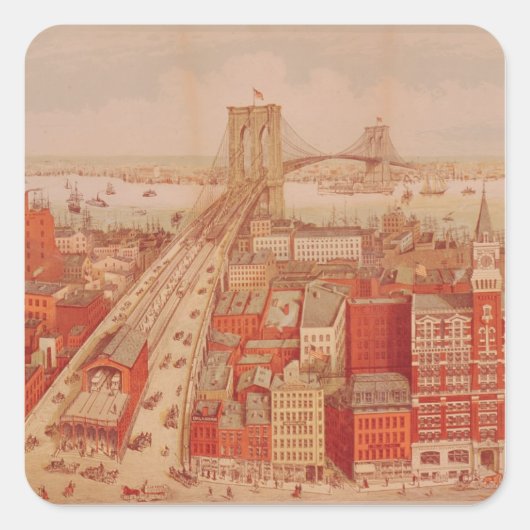 ブルックリン・ブリッジ, c.1883 スクエアシール (正面)