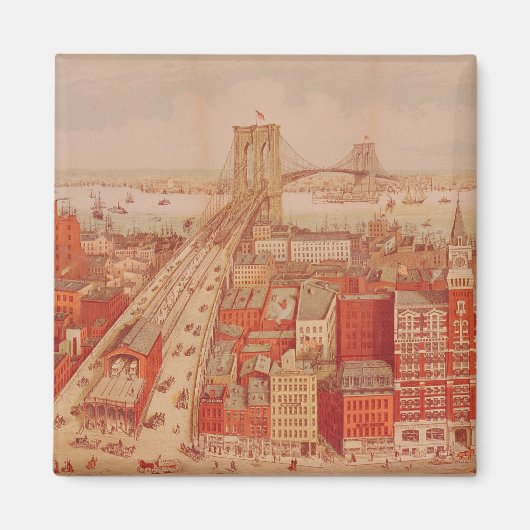ブルックリン・ブリッジ， c.1883 マグネット (正面)