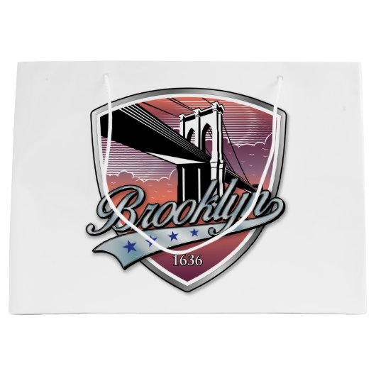 ブルックリン ロゴ デザイン ラージペーパーバッグ (正面)
