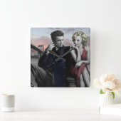 ブルックリンB&W スクエア壁時計 (ホーム)