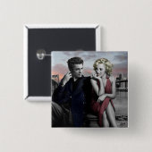 ブルックリンB&W 2 缶バッジ (正面&裏面)