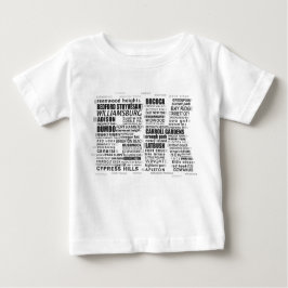 ブルックリンBK NYCワードアートマップ ベビーTシャツ