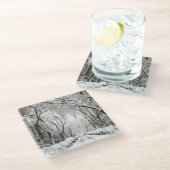 ブルックリンNYのアーバンクリスマススススノー ガラスコースター (アングル)