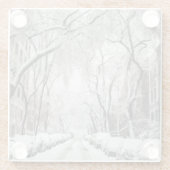 ブルックリンNYのアーバンクリスマススススノー ガラスコースター (裏面)