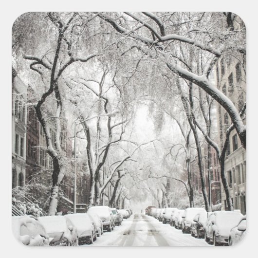 ブルックリンNYのアーバンクリスマススススノー スクエアシール (正面)
