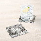 ブルックリンNYのアーバンクリスマススススノー スクエアペーパーコースター (インサイチュ)