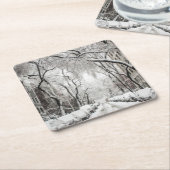 ブルックリンNYのアーバンクリスマススススノー スクエアペーパーコースター (アングル)