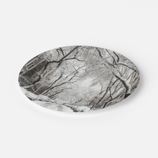 ブルックリンNYのアーバンクリスマススススノー ペーパープレート (アングル)