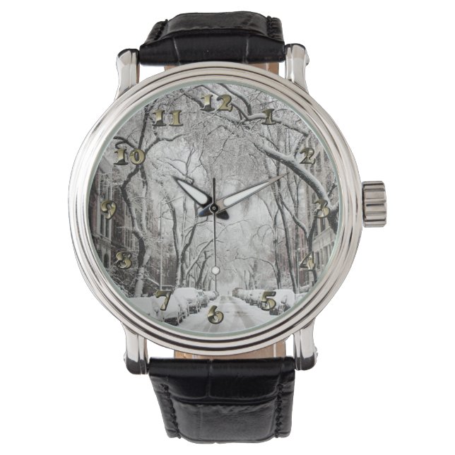 ブルックリンNYのアーバンクリスマススススノー 腕時計 (正面)