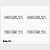 ブルックリンNYタイポグラフィデザイン 長方形シール (シート)