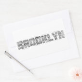 ブルックリンNYタイポグラフィデザイン 長方形シール (封筒)