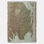 ブルックリンNY (1908年)のヴィンテージの地図 スローブランケット (正面縦)