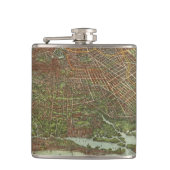 ブルックリンNY (1908年)のヴィンテージの地図 フラスク (正面)