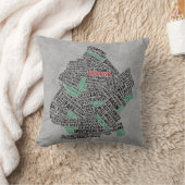 ブルックリンNYCのタイポグラフィの地図のクッション クッション (ブランケット)