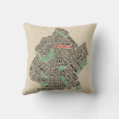 ブルックリンNYCのタイポグラフィの地図のクッション クッション (裏面)