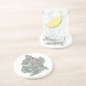 ブルックリンNYCのタイポグラフィの地図 コースター (側面)