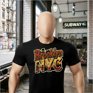 ブルックリンNYCグラフィティステッカーアーバンブリッジアート Tシャツ