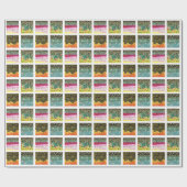 ブルックレインボーブラウンチャードのマス魚釣り ラッピングペーパー (フラット)