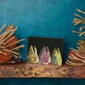 ブルックレインボーブラウントラウト魚釣り フォトプラーク (側面)