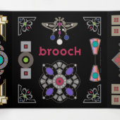 ブルック黒背景3つ折カード 三つ折りカード (内部中)