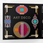 ブルック黒背景3つ折カード 三つ折りカード (内部最初)