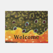 ブルック·トラウト·スキン·フライ·フィッ絵画シング ドアマット (正面)