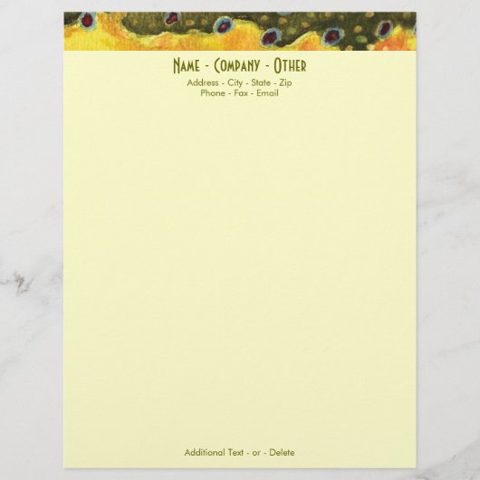 ブルック·トラウト·フライ·フィッシカスタマイズング レターヘッド (正面)