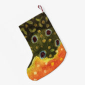 ブルック·トラウト·フライ·フィッシング スモールクリスマスストッキング (裏面 (吊り時))