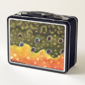 ブルック·トラウト·フライ·釣り釣り用釣り釣り釣り人 メタルランチボックス (裏面)