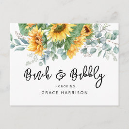 ブルック&バブリーブライダルシャワーひまわり インビテーションポストカード