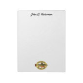 ブルッユーモアのあるクのフライ釣り魚もっと ノートパッド (回転)