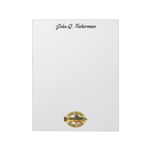 ブルッユーモアのあるクのフライ釣り魚もっと ノートパッド (回転)