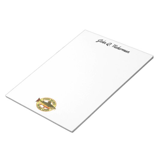 ブルッユーモアのあるクのフライ釣り魚もっと ノートパッド (アングル)