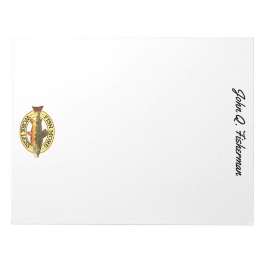 ブルッユーモアのあるクのフライ釣り魚もっと ノートパッド (正面)