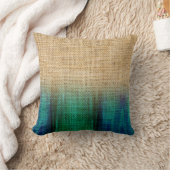 ブルッ素朴プグラデーションブルー水彩染めアクセント クッション (ブランケット)