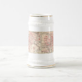 ブルツブルグドイツ(1905年)のヴィンテージの地図 ビールジョッキ (中央)