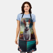 ブルテリアがパドルに:風光明媚な冒険 エプロン (着用した状態)