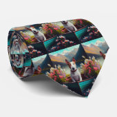 ブルテリアがパドルに：風光明媚な冒険 ネクタイ (ロール)