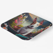 ブルテリアがパドルに:風光明媚な冒険 ペーパープレート (傾斜あり)