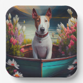 ブルテリアがパドルに:風光明媚な冒険 ペーパープレート (正面)