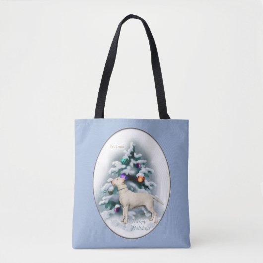 ブルテリアのクリスマス トートバッグ (正面)