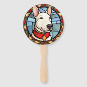 ブルテリアのステンドグラスのクリスマス ハンドファン (裏面)