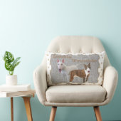 ブルテリアの倍の悩み ランバークッション (椅子)