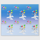 ブルテリアの包装紙"ハッピーバースデー" ラッピングペーパー (フラット)