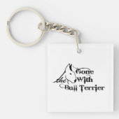 ブルテリアの愛犬家と一緒に キーホルダー (正面)